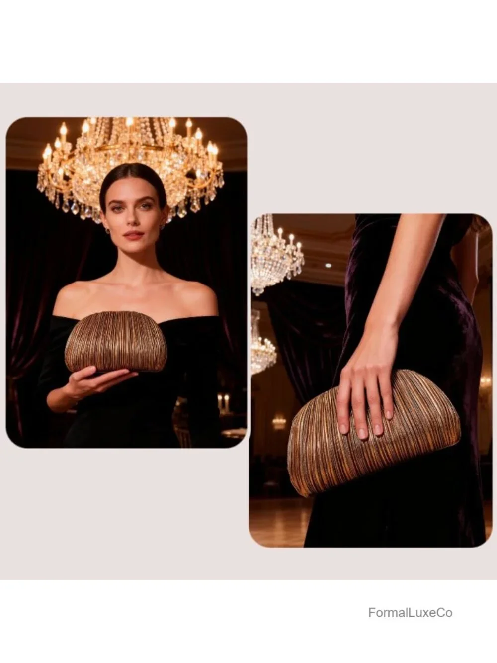 Elegant Clutch Purse for Women, Soft Pleated PU Handbag, Evening Bag for